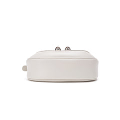 White leather handbag base with silver hardware, Amazing Song accessories