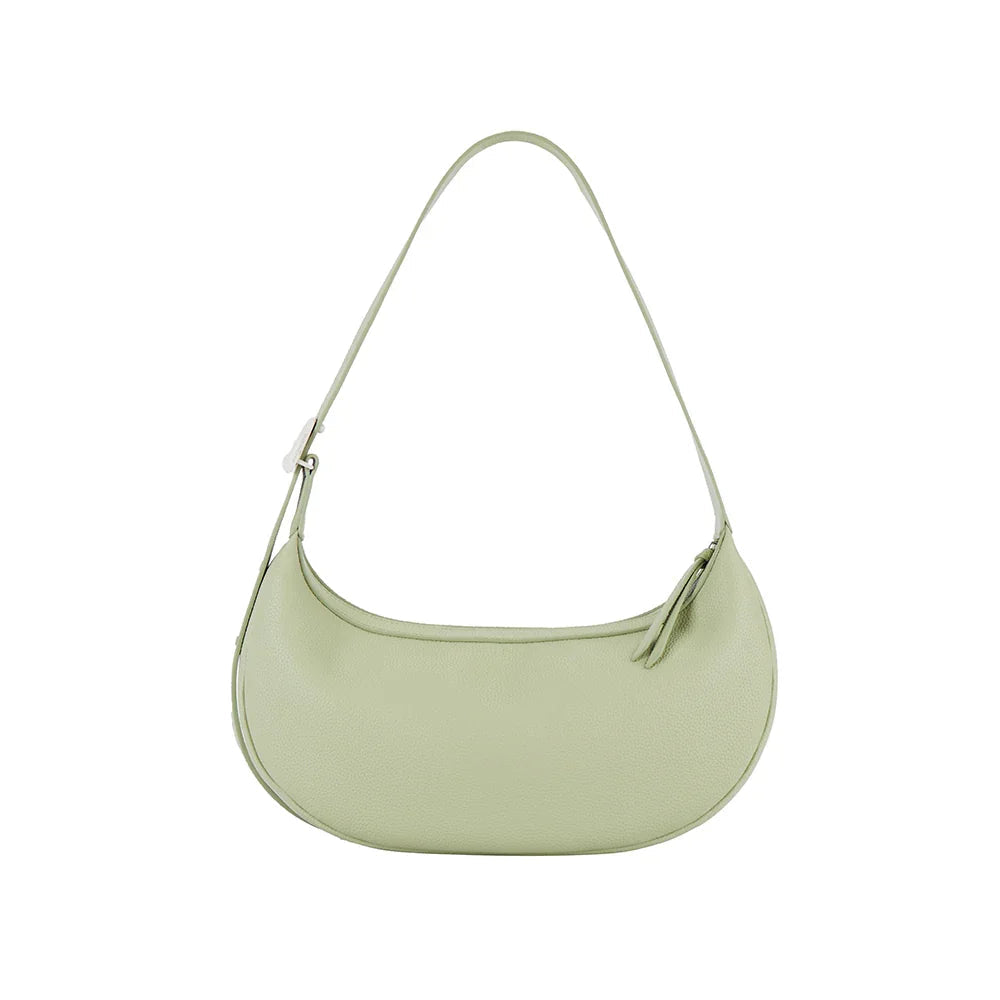 Light green crescent shoulder bag with zipper, Amazing Song official website product