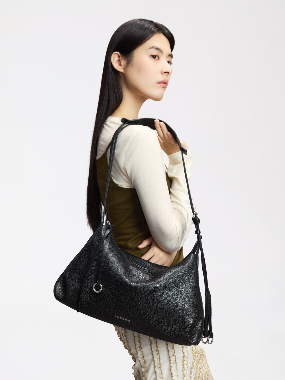 Donut Hobo Bag Top  -Grain Cowhide – Large AMAZING SONG