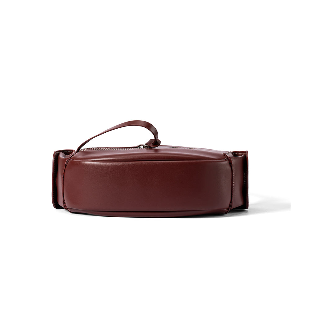 Maroon leather handbag with top handle, Amazing Song official website product view