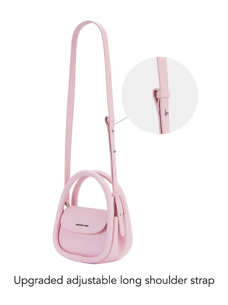 Amazing Song pink handbag with upgraded adjustable long shoulder strap, product detail view